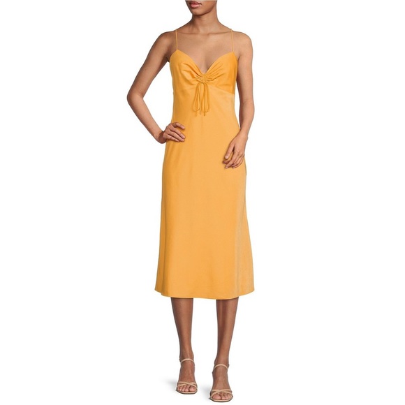 Gianni Bini Dresses & Skirts - Gianni Bini Remi Crepe Sleeveless Tie Front Open Back Midi Dress. Size 0 NWT